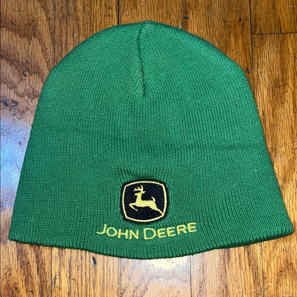 John Deere Green Knit Beanie Hat Size One Size